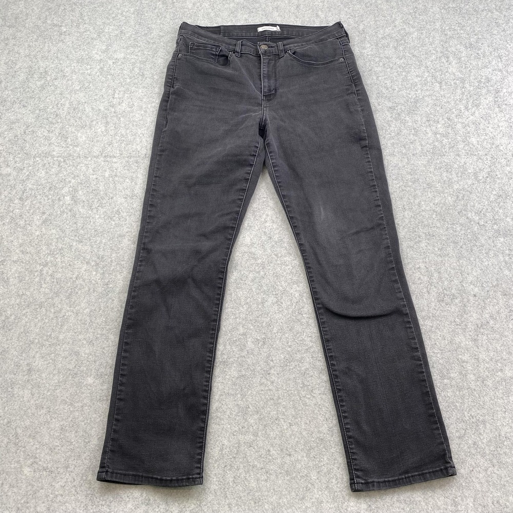 Levi's Classic Straight Jeans Womens 10 (30x27) Gray Charcoal Stretch Denim